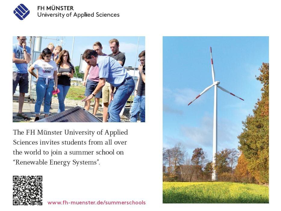[Internacionalización] Escuela de verano sobre energías renovables en FH Munster
